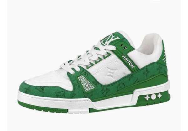 LOUIS VUITTON LOUIS VUITTON LV Trainers 'White with Green Monogram' 1A9JI1