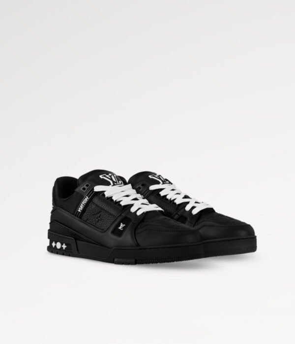 LOUIS VUITTON Men's LV Trainer Monogram Denim Low Top Sneakers black - Image 2