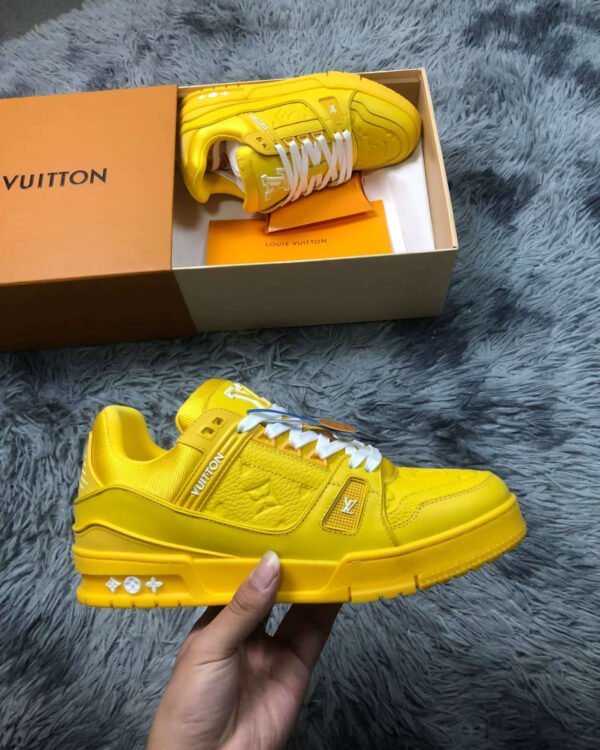 Louis Vuitton Trainer Yellow Monogram Sneaker Shoe - Image 6