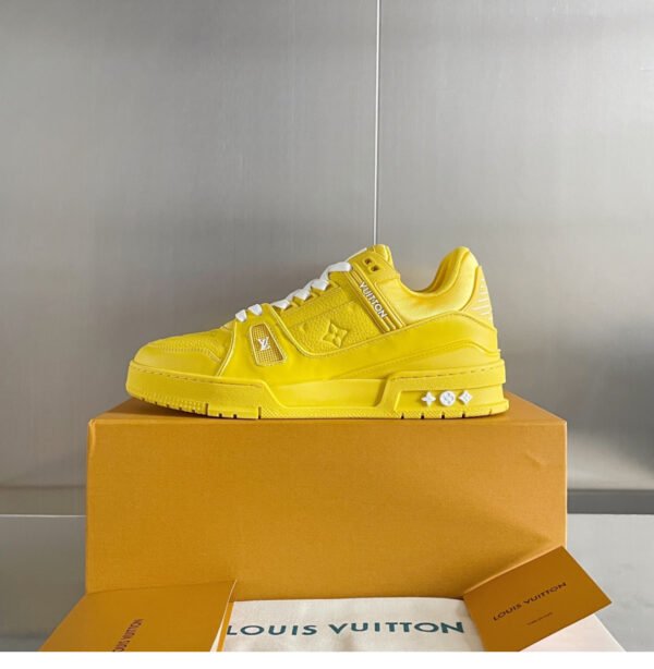 Louis Vuitton Trainer Yellow Monogram Sneaker Shoe - Image 2