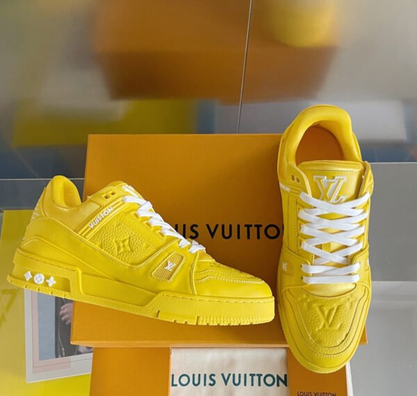 Louis Vuitton Trainer Yellow Monogram Sneaker Shoe - Image 3