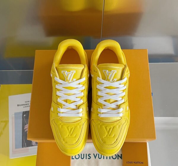 Louis Vuitton Trainer Yellow Monogram Sneaker Shoe - Image 4