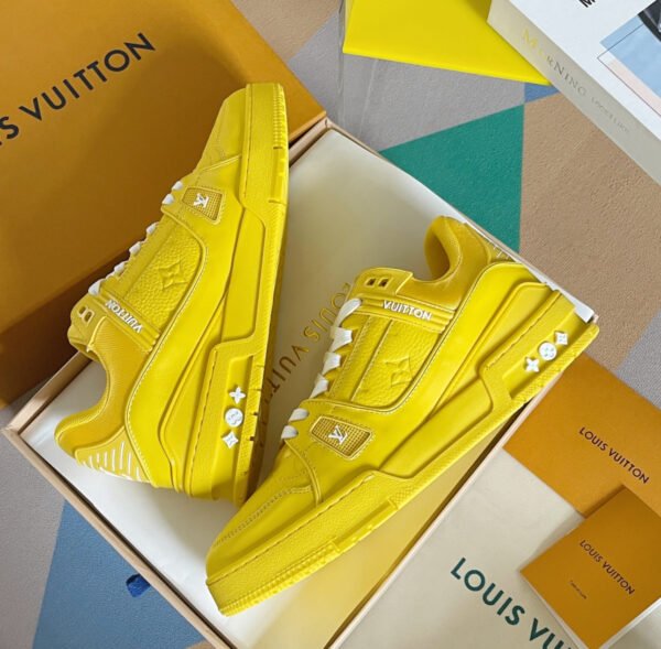 Louis Vuitton Trainer Yellow Monogram Sneaker Shoe - Image 5