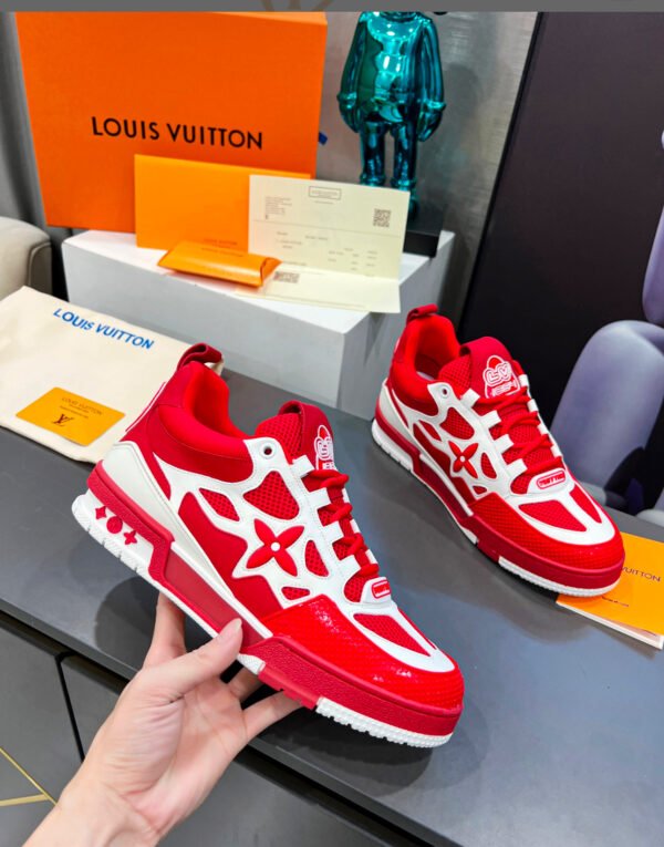 Louis Vuitton LV Skate Trainers Red Sneaker Shoes - Image 5